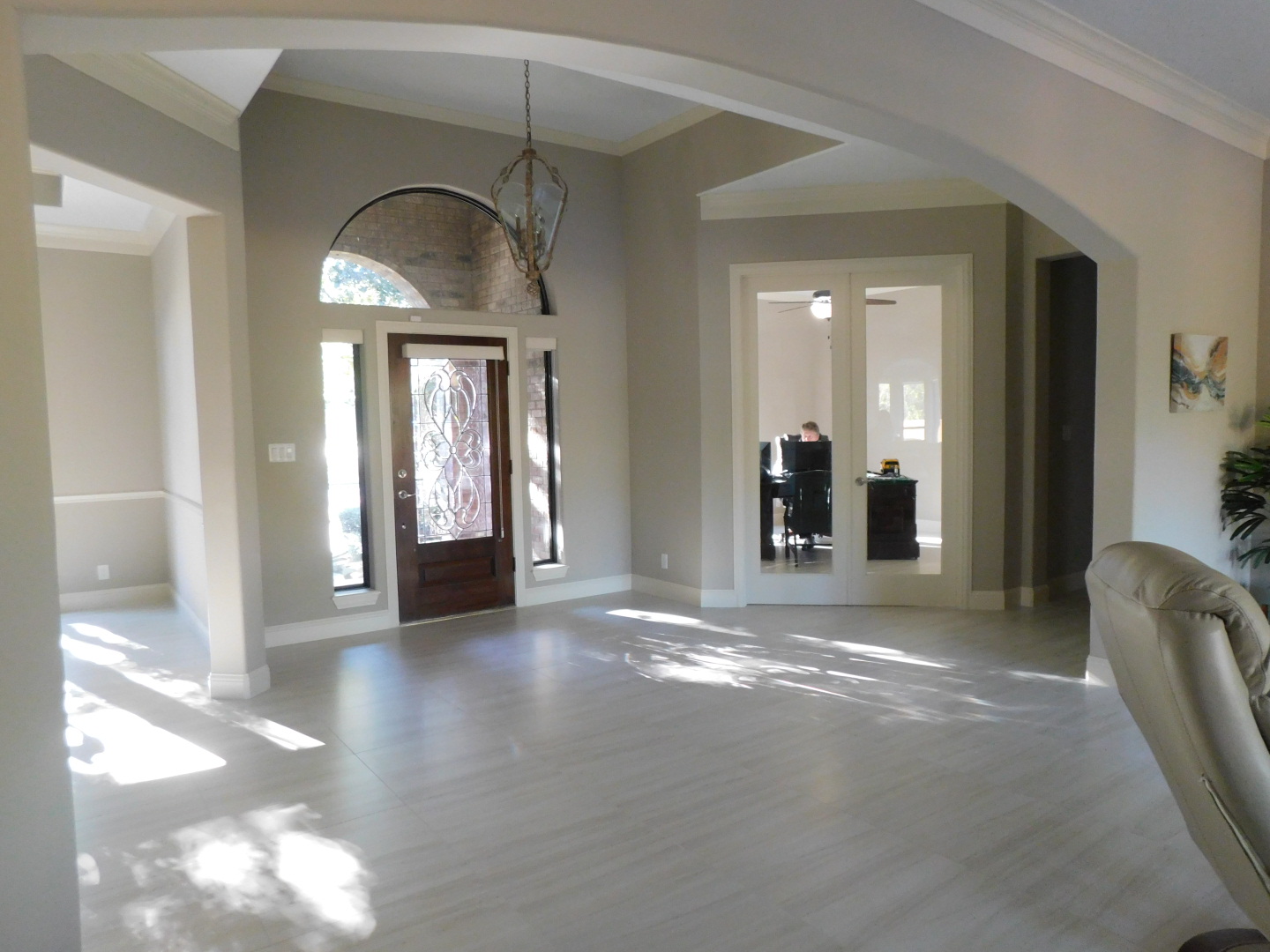 Interior Remodel in Wimbledon Estates - Completely Remodeled Entry and Study (Floor to ceiling)