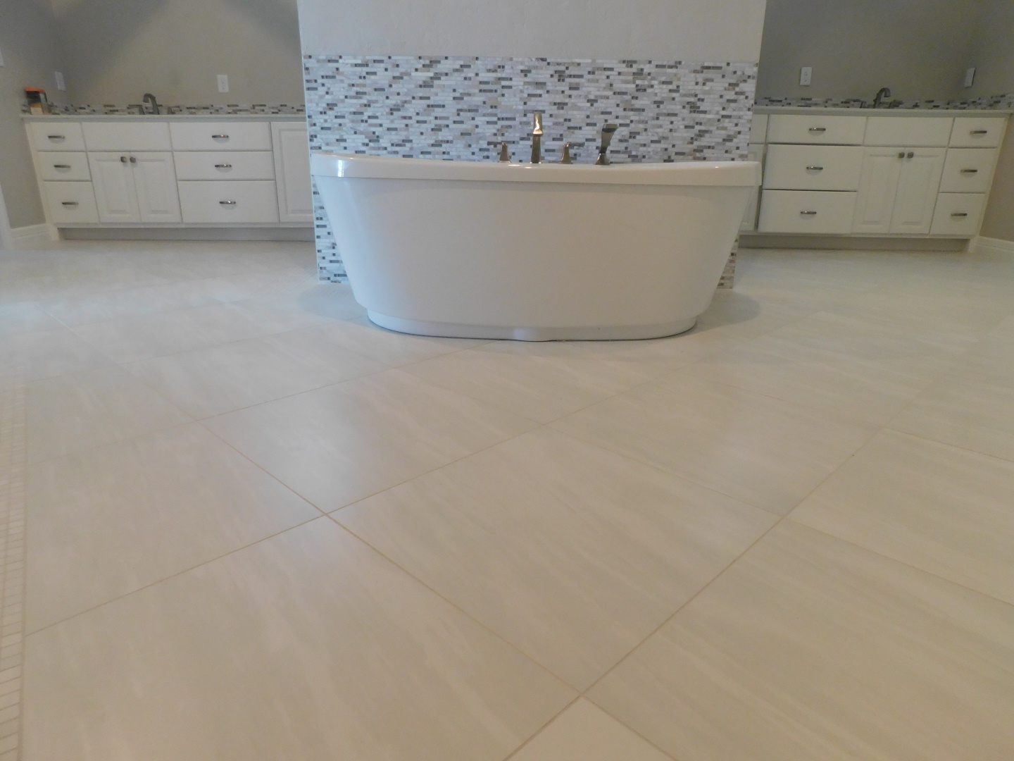 Master Bath Renovation - Complete Master Bath Makeover: freestanding tub, new vanities, counter tops, sinks, faucets, heated floor, paint, and shower 