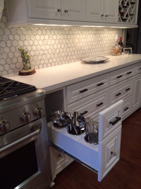 Custom features built into a newly updated kitchen 